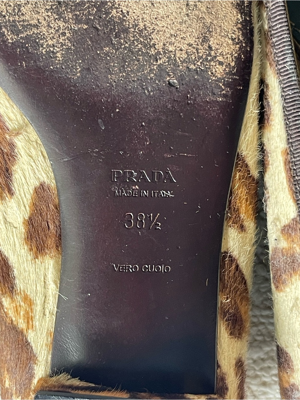 Prada Leopard-Print Ballet Flats in Brown and Beige - Picture 3 of 8